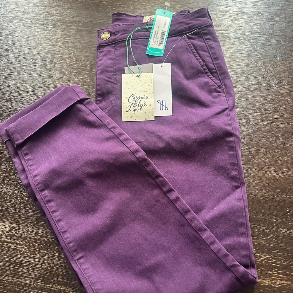 Cosmic Blue Love Women's Flare Purple Jeans
